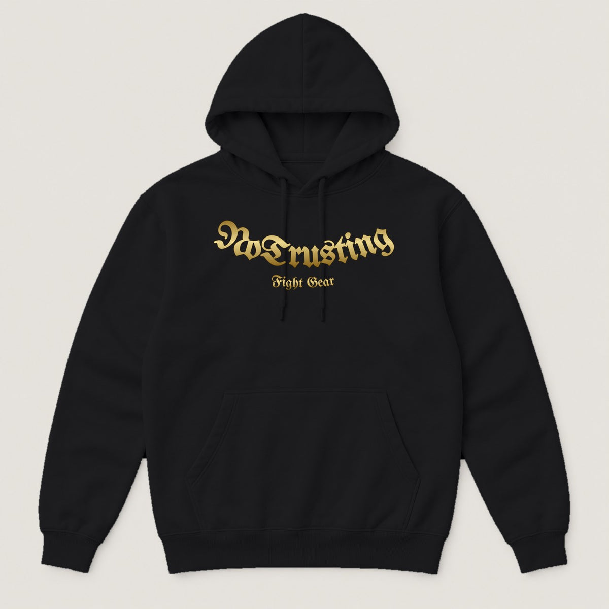 No Trusting Gold Hoodie in Black