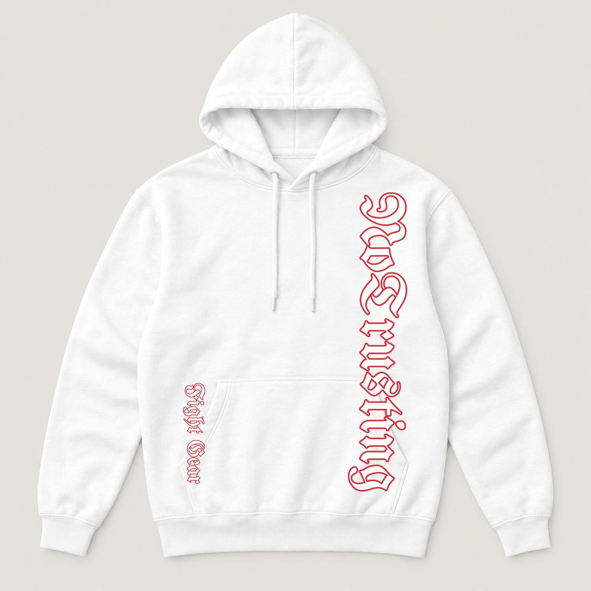 No Trusting Vertical Hoodie in White