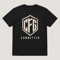 CFG Monogram Tee — black t-shirt with Committed Fight Gear graphic